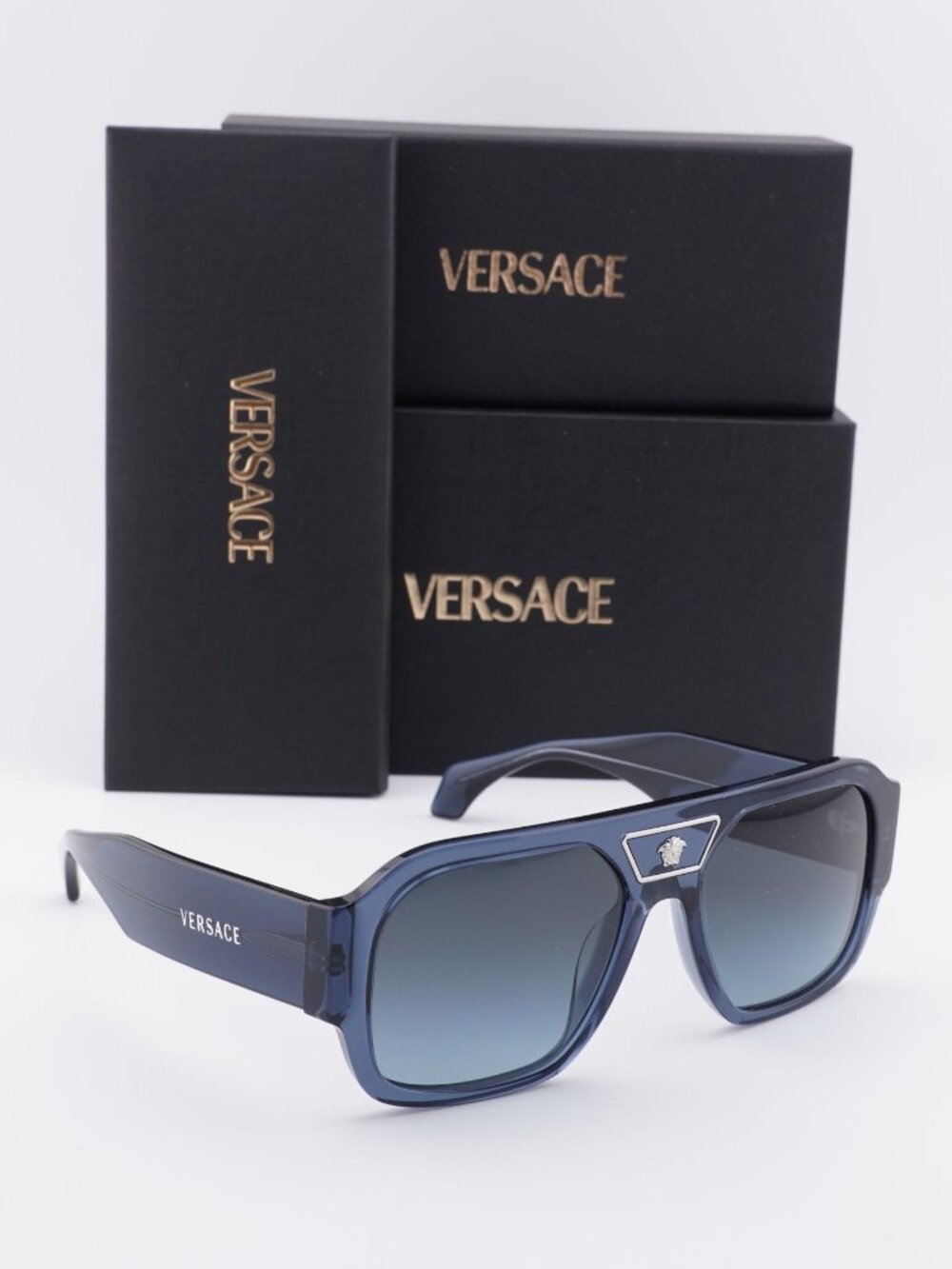 Versace VE4508U 5538V1 Aviator Sunglasses – Blue / Blue Gradient